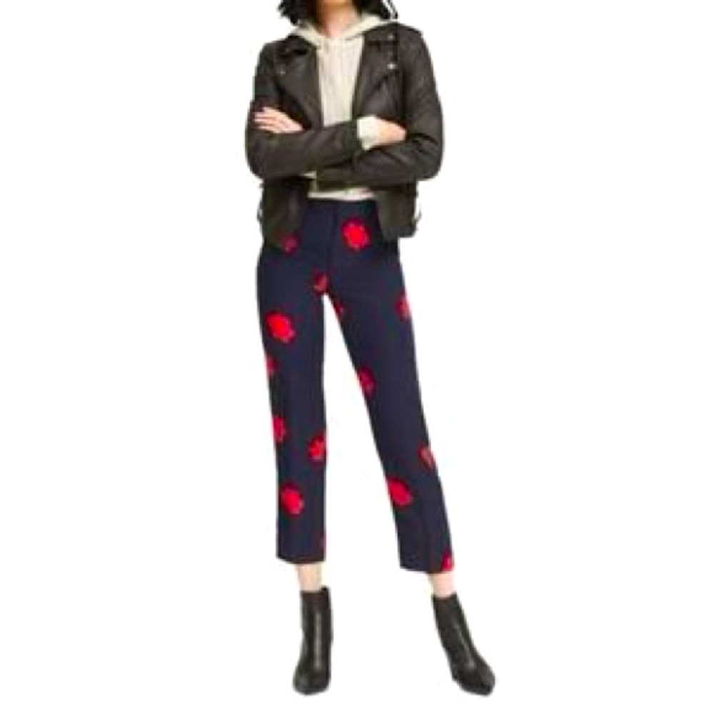 Banana Republic Navy and Red Floral Avery Pants